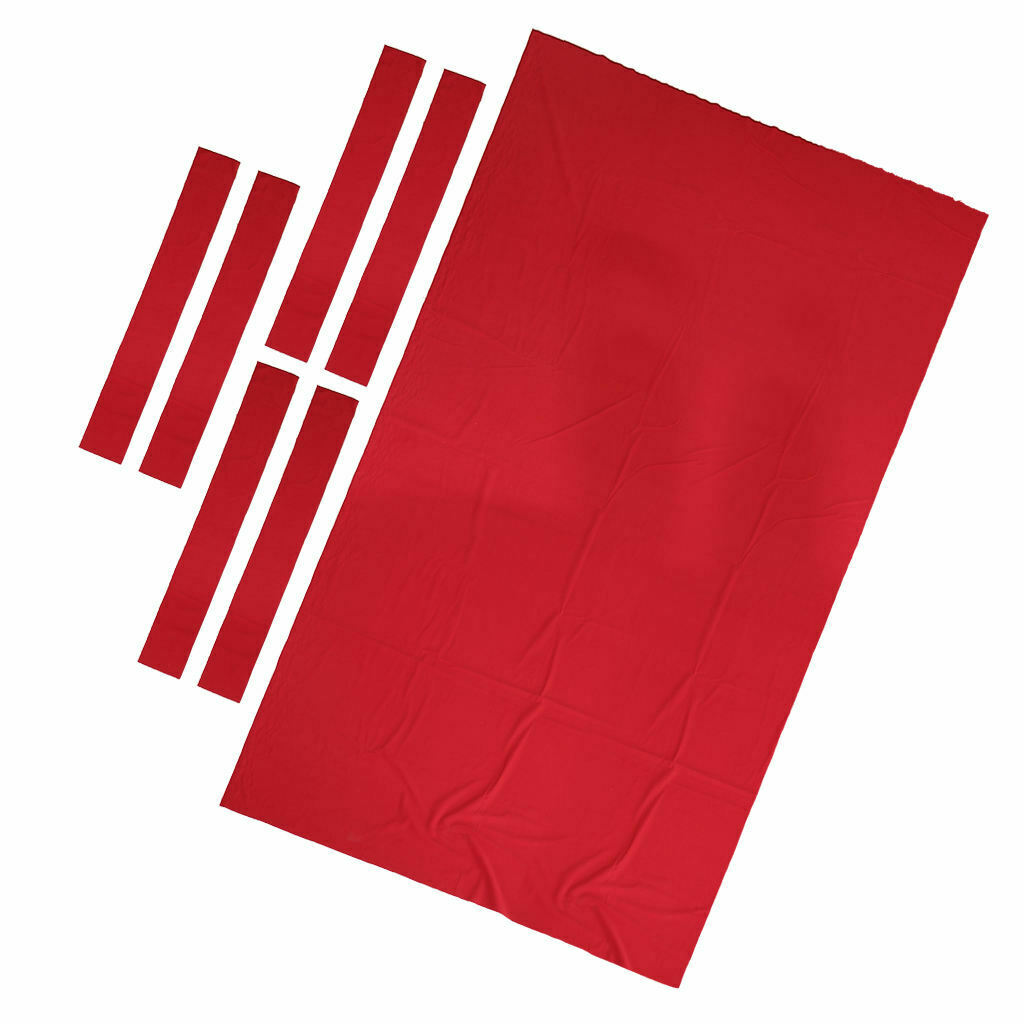 9ft Worsted Pool Table Cloth Billiard Felt w/ Cushion Strips for Red