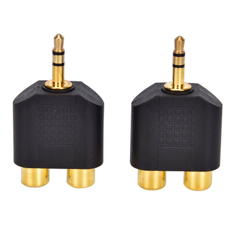 3.5mm Jack to 2 RCA Adaptor Twin Phono Y Splitter Stereo Male to 2 x Female  Lt