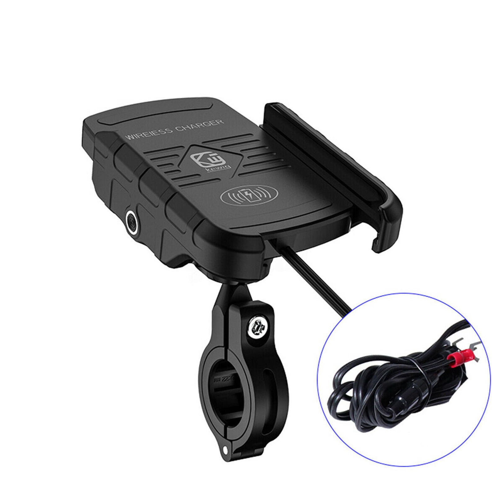 15W Fast Charger Qi Wireless Charger Aluminium Motorcycle Phone Holder