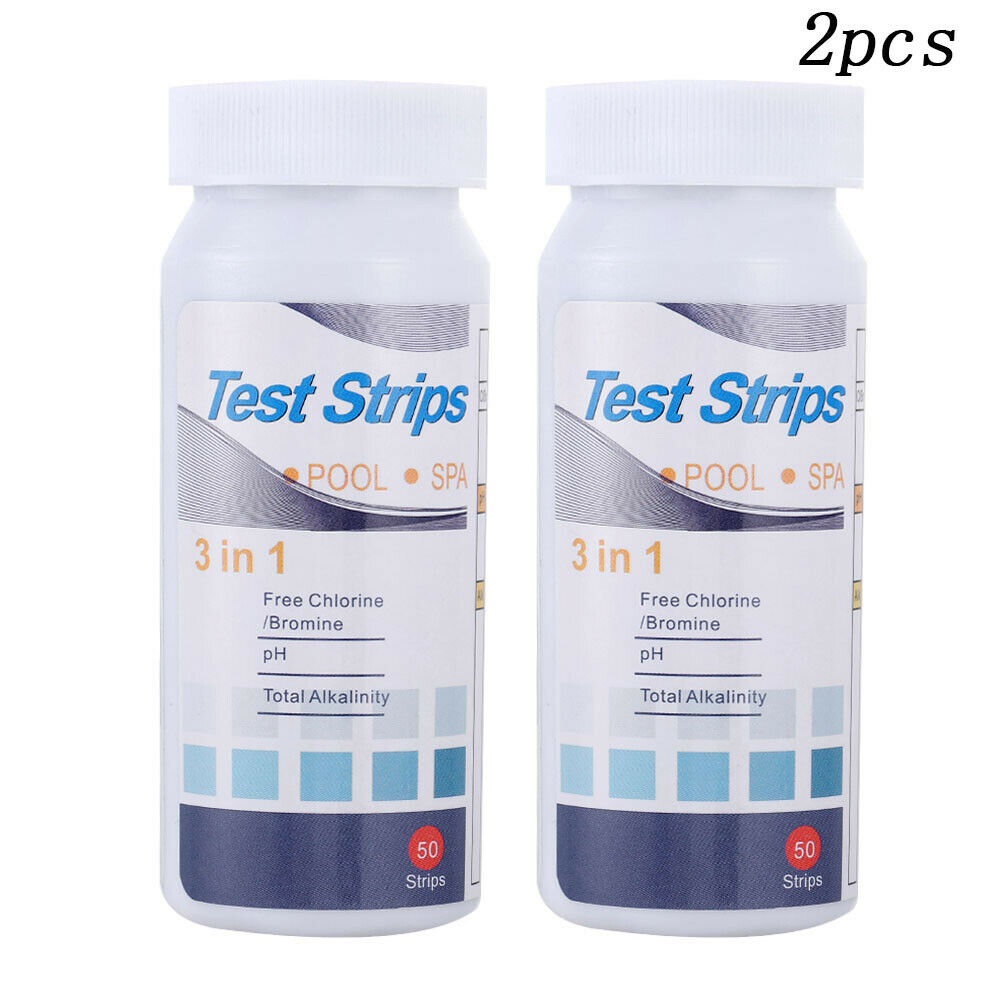 100Pcs PH Chlorine Dip Test Strips Hot Tub SPA Swimming Pool Tester Paper US ~