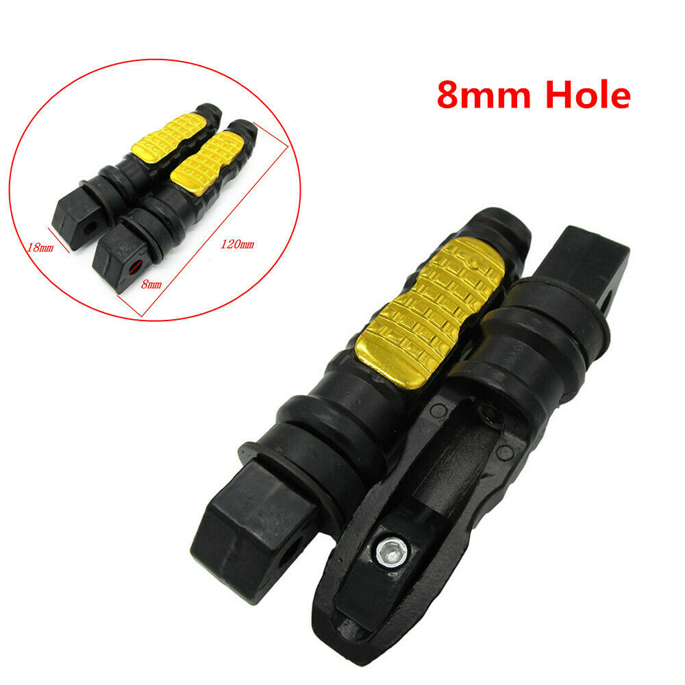 Universal 8MM Aluminum Motorcycle Bikes Scooter Foot Pegs Footpegs Rear Pedals
