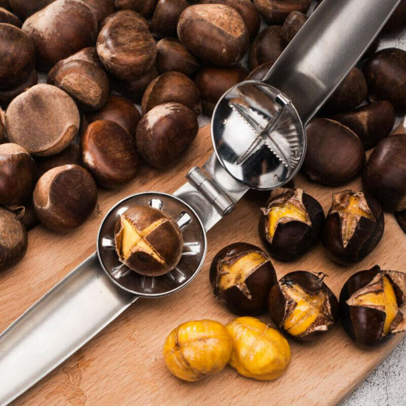 Stainless Steel Nut Cracker Opener Quick Chestnut Clip Walnut Pliers Nut ToolsSJ