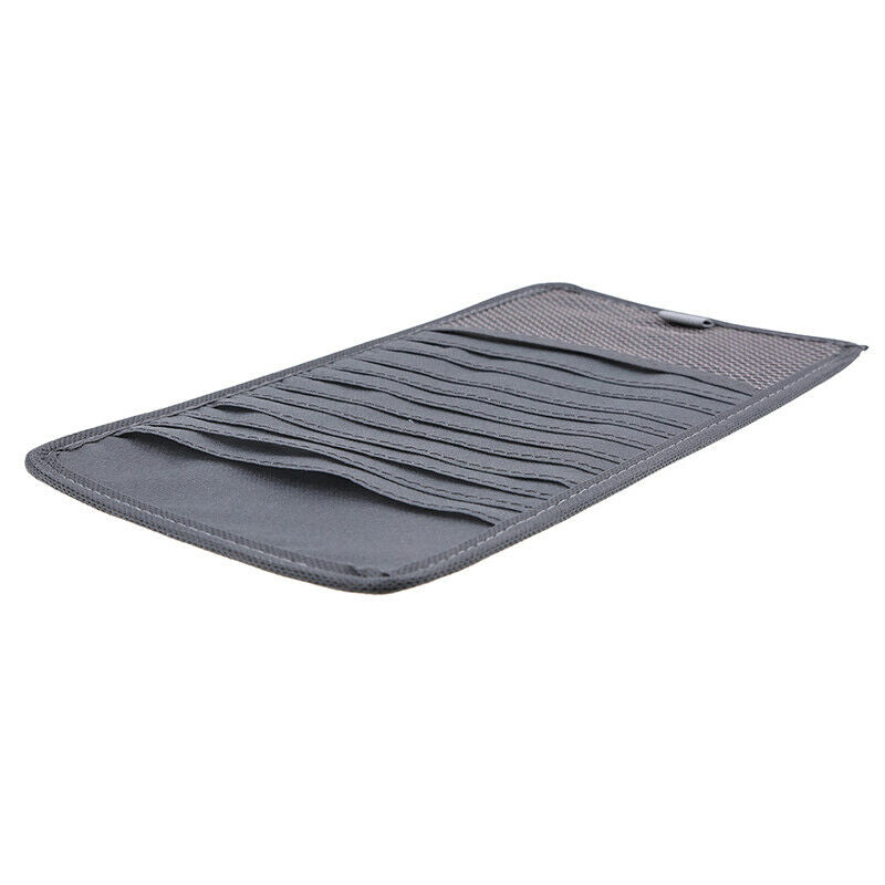 Grey Car Sun Visor Cover Disc CD DVD Card Case Wallet Storage Holder Organizer