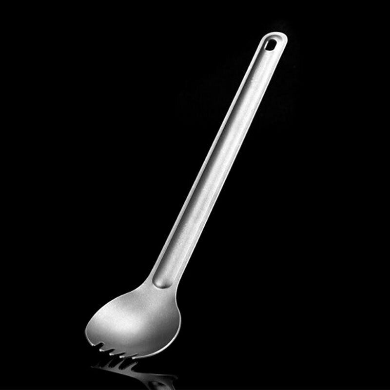 Titanium Fork Long Handle Fork Outdoor Camping Spork Tableware Picnic Fo.l8