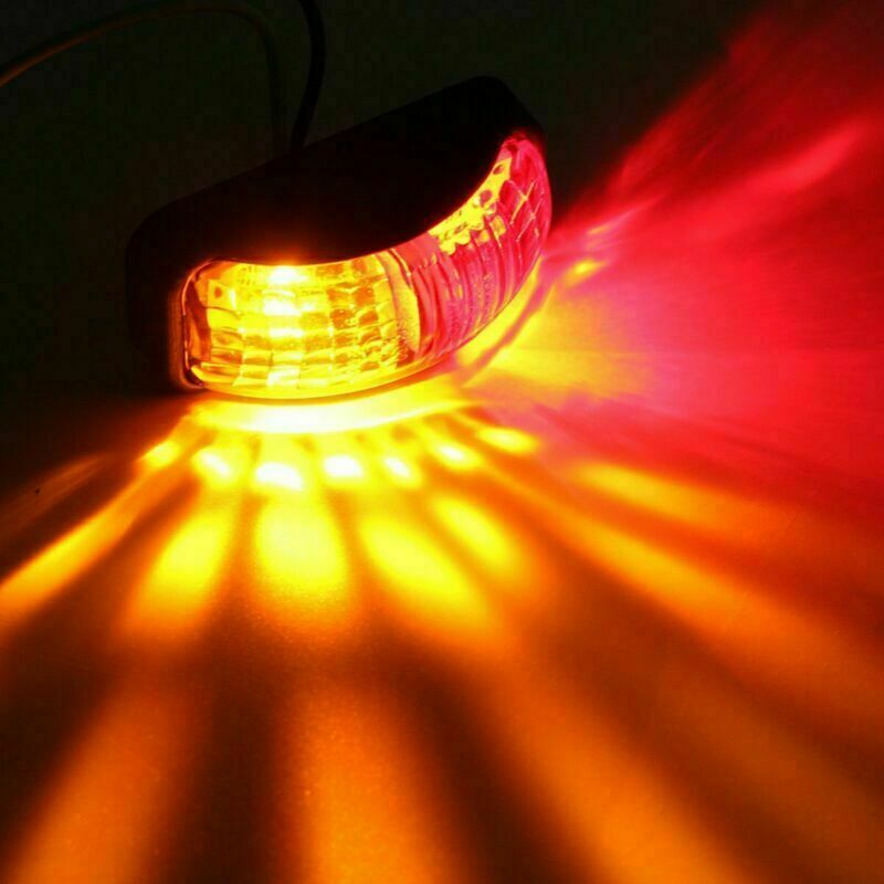 10X Red/Amber LED Side Marker Lights Lamp Trailer Truck Lorry Caravan Van 12-24V