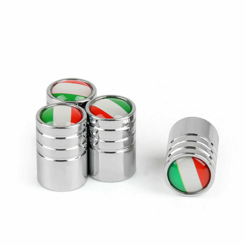 Universal SIL Car Auto Wheel Tire Valve Stem Caps Italy Italian Flag Extended