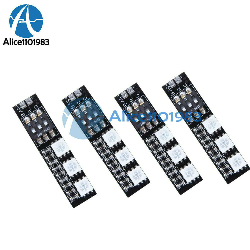 4PCS 3-LED RGB 5050 Light Lamp Board 5V 3S 4S 7 Colors Switch for RC QAV250 FPV