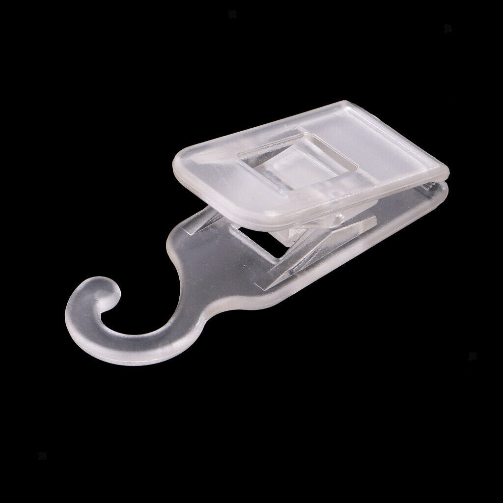 10 Pieces Utility Made of Clear Plastic Clip with Hooks for Sign , Clothes