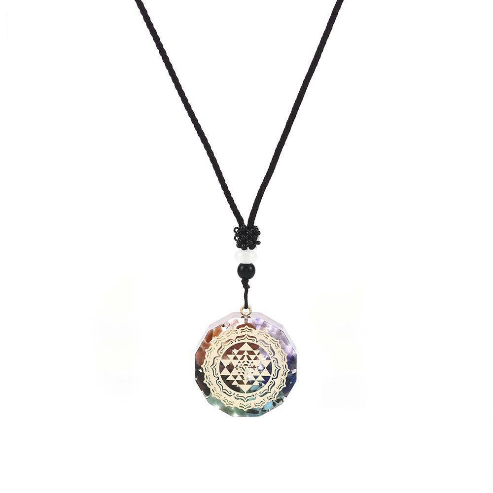 7 Chakra Energy Necklace Orgonite Pendant Sri Yantra Pendant Necklace Sacred