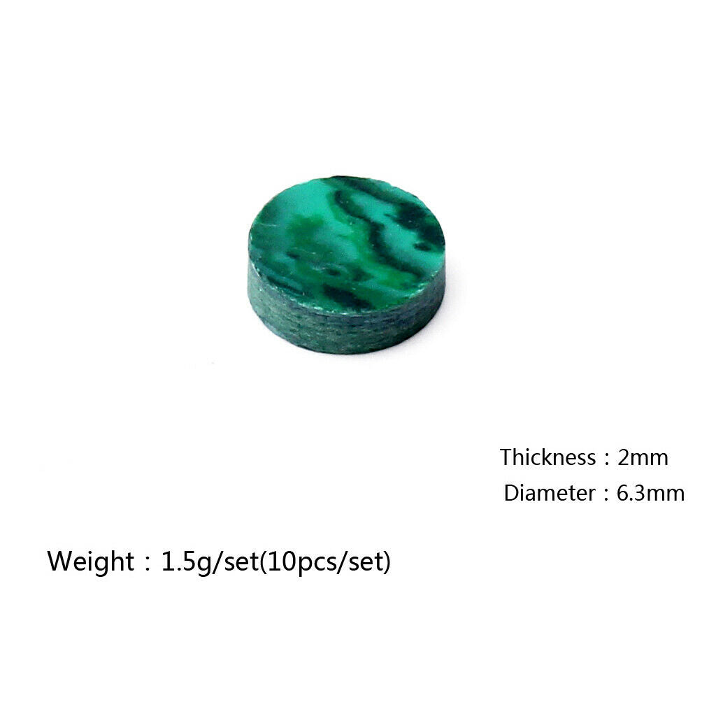 10x Inlay Malachite Dots Marker Decals Freboard for Acoustic Guitar Fret 2mm