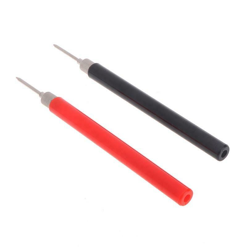 2pcs Spring Test Probe Tip Insulated Hook Wire Lead Pin Connector for Multimeter