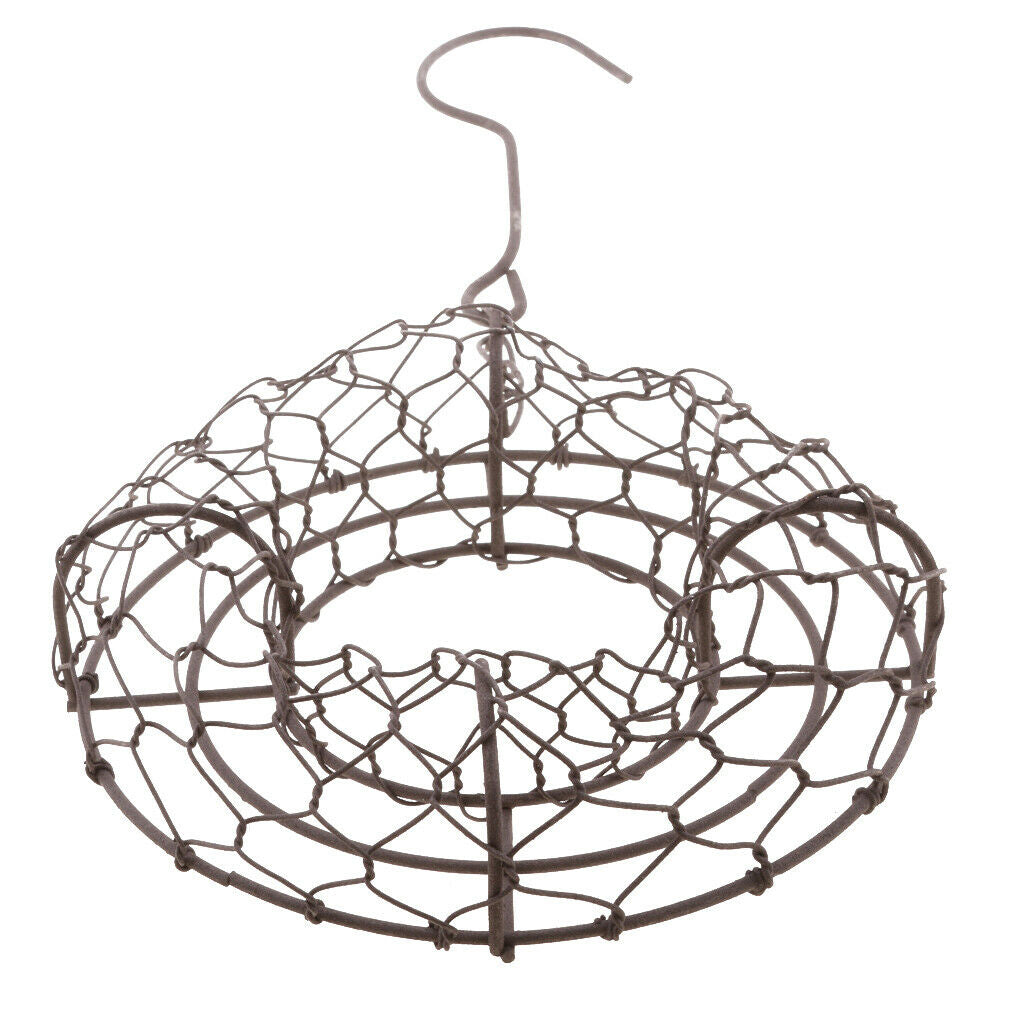 5pcs Rustic Iron Succulent Plants Wire Wreath Frame Flower Pot Hanging Wall Air