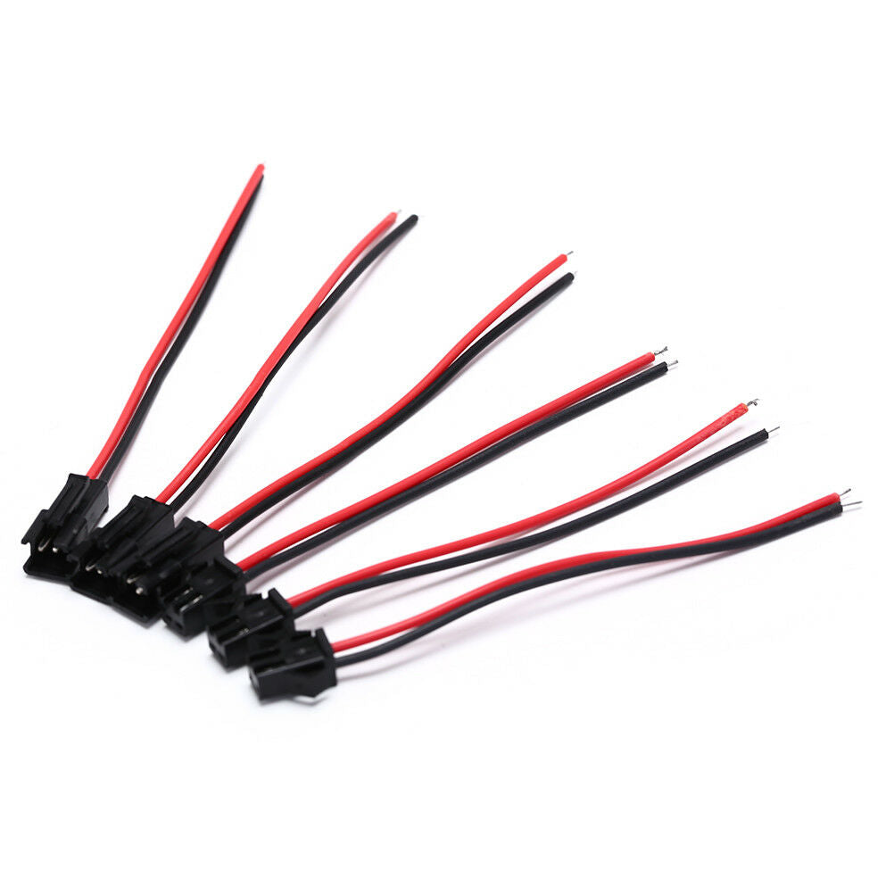 10Pairs 10cm Long JST 2Pins Plug Male/Female Wire Connector Quick Conne.l8