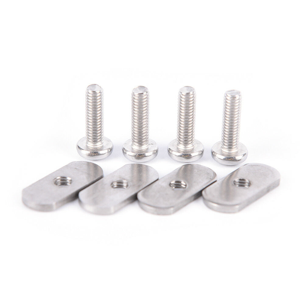 4 Sets Durable Stainless Steel Screws & Nuts Hardware for Kayak Track/ Raill Qx