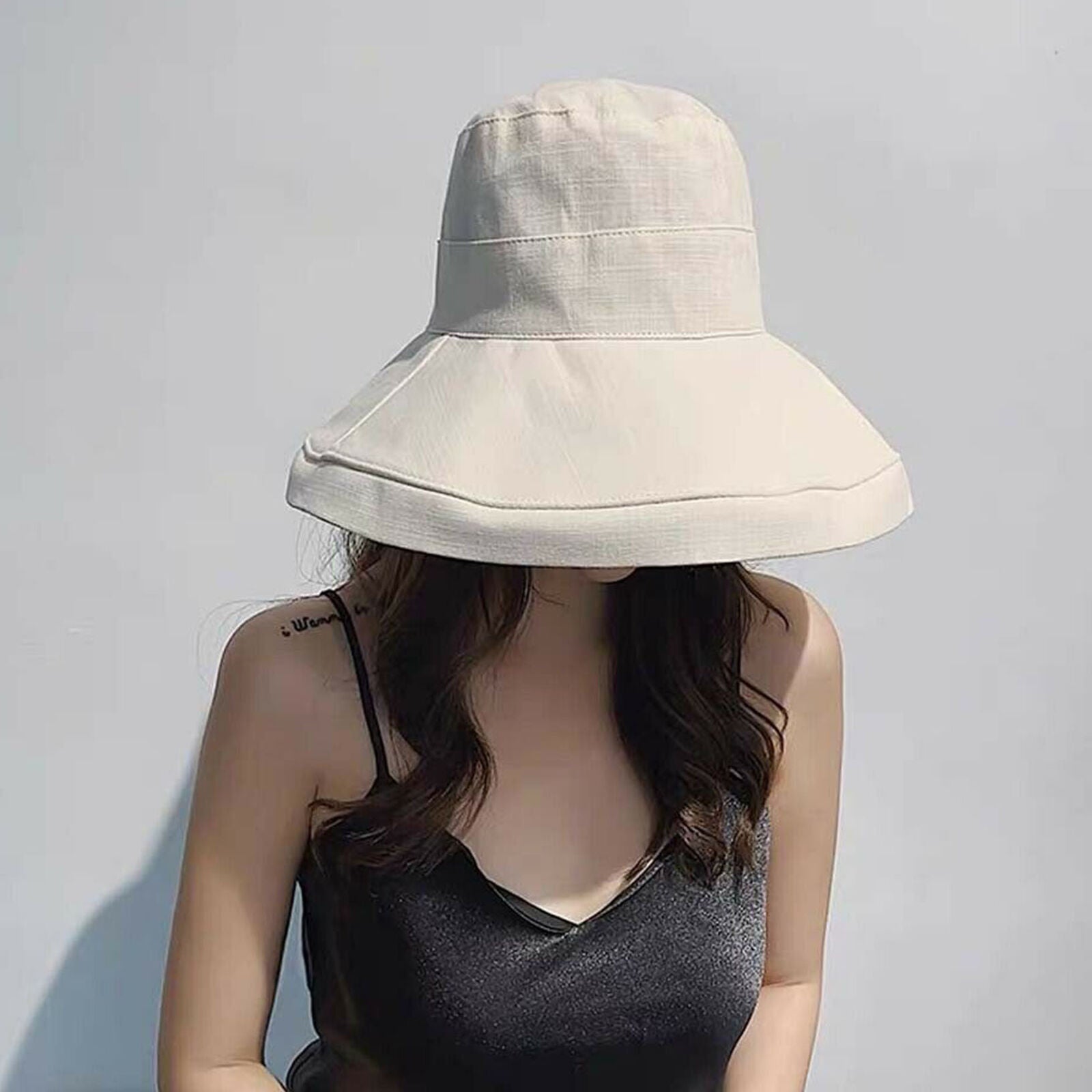 Beach Wide Brim Cap Sun Women Summer Protection Foldable Hiking Hat Bucket