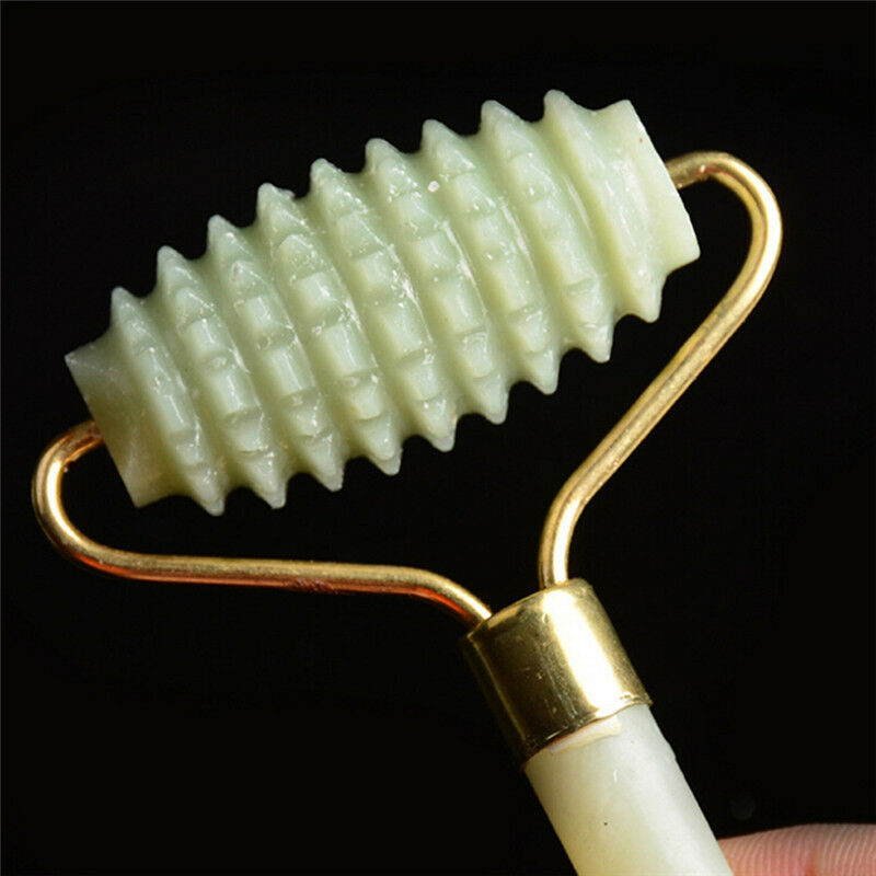 Natural Jade Stone Face Massager Roller Spa Head Neck Facial Beauty Tool .l8