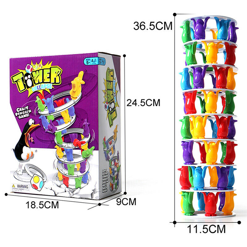 Penguin Tower Collapse Game Challenge Game Crash Tower Stacking Towering Pen_DD