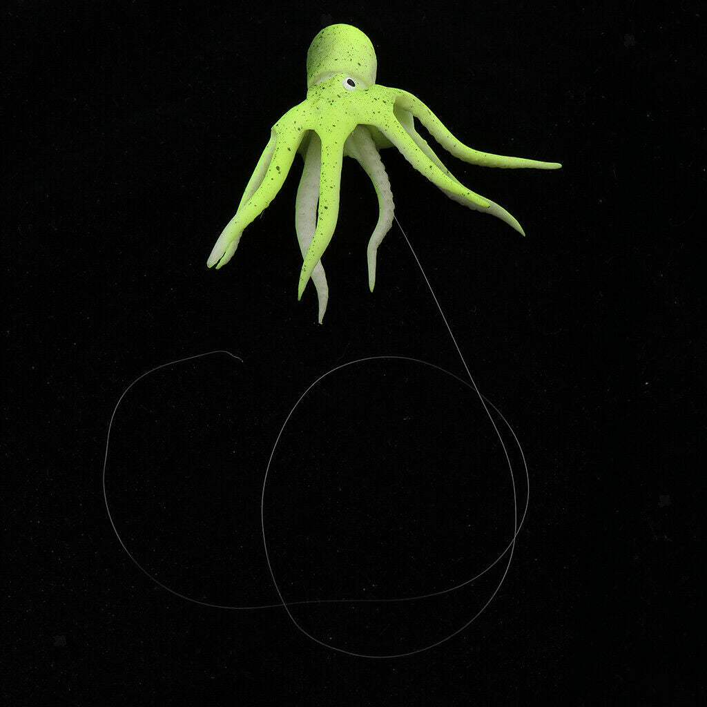 3pcs Fish Decor Glowing Artificial Ornament for Fish Tank Aquarium (Octopus)