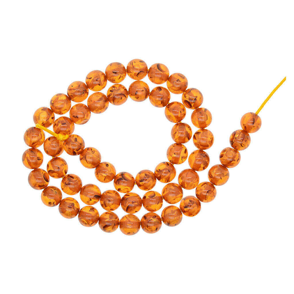 Synthetic Stone Honey Brown Amber Beads 8mm for Jewellery Making DIY Crafts