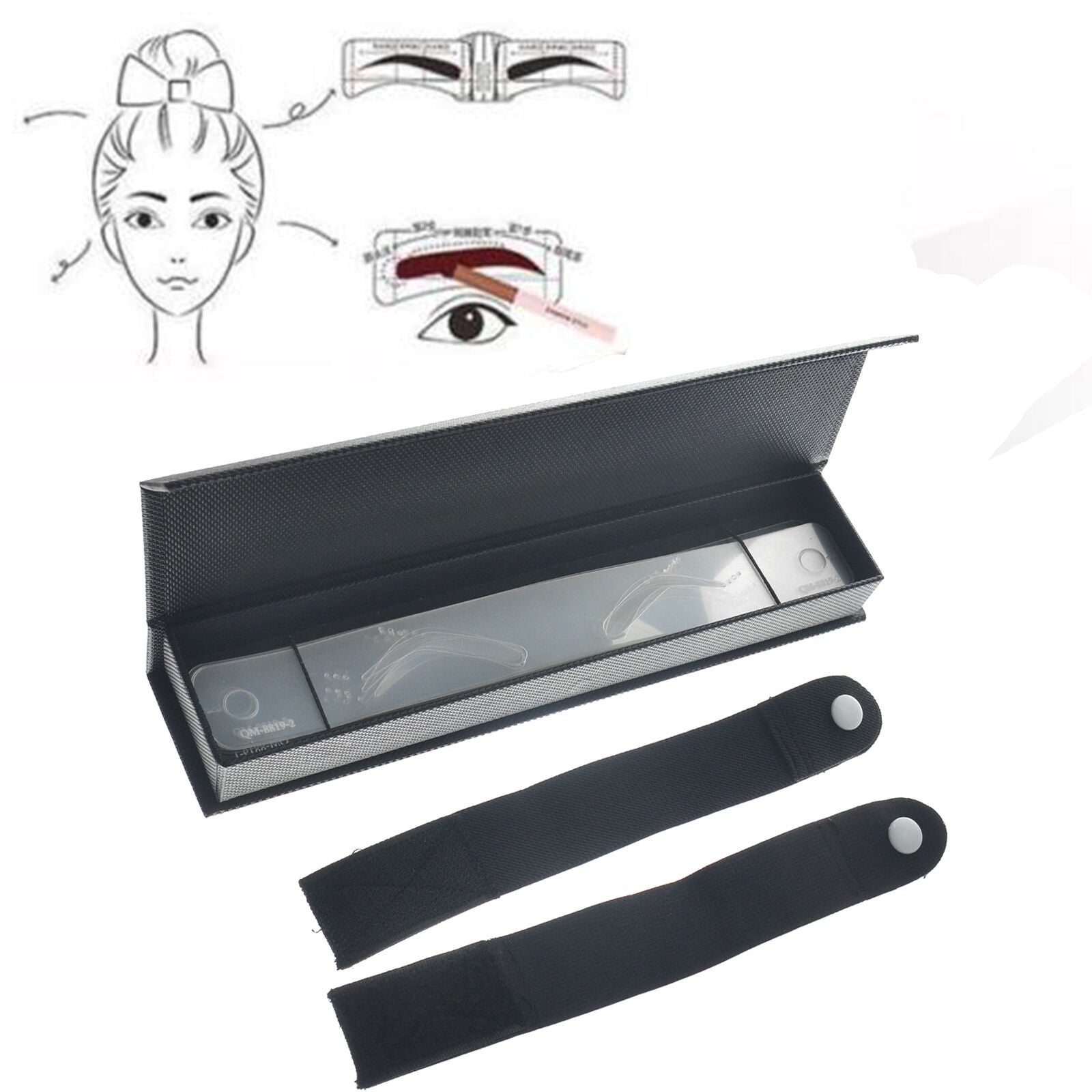 Eyebrow Template Head Straps 12pcs Different Magic Perfect Shape Design Kit AU