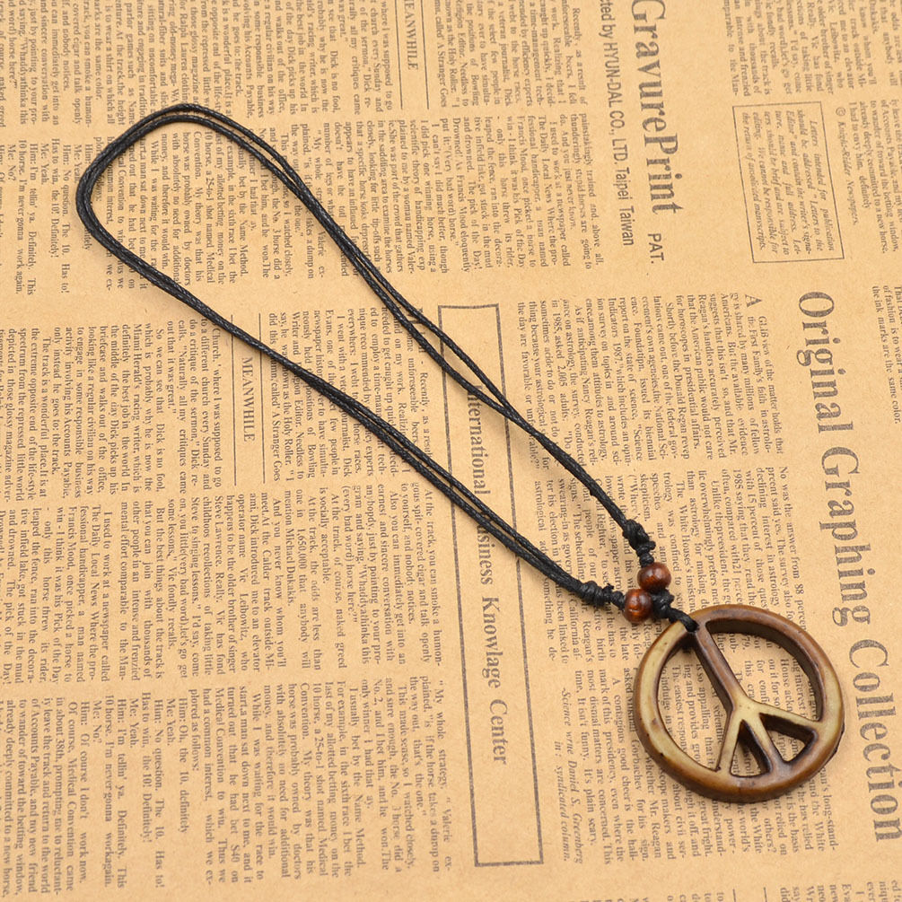 Manmade Choker Yoga Peace Sign Pendant Necklace Fashion Charm Chain Necklace 1pc