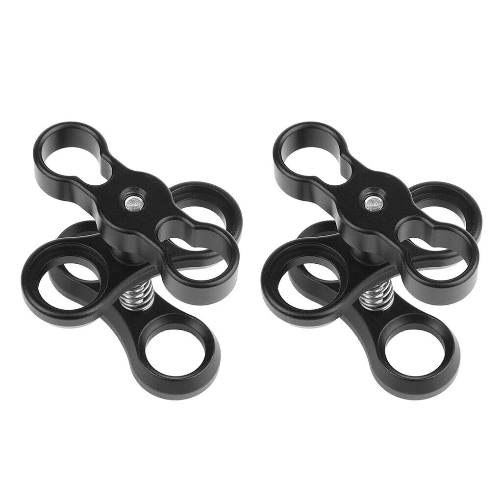 2x 360 Degree Aluminum Alloy Diving Ball Clamp Clip for Action Sports Camera