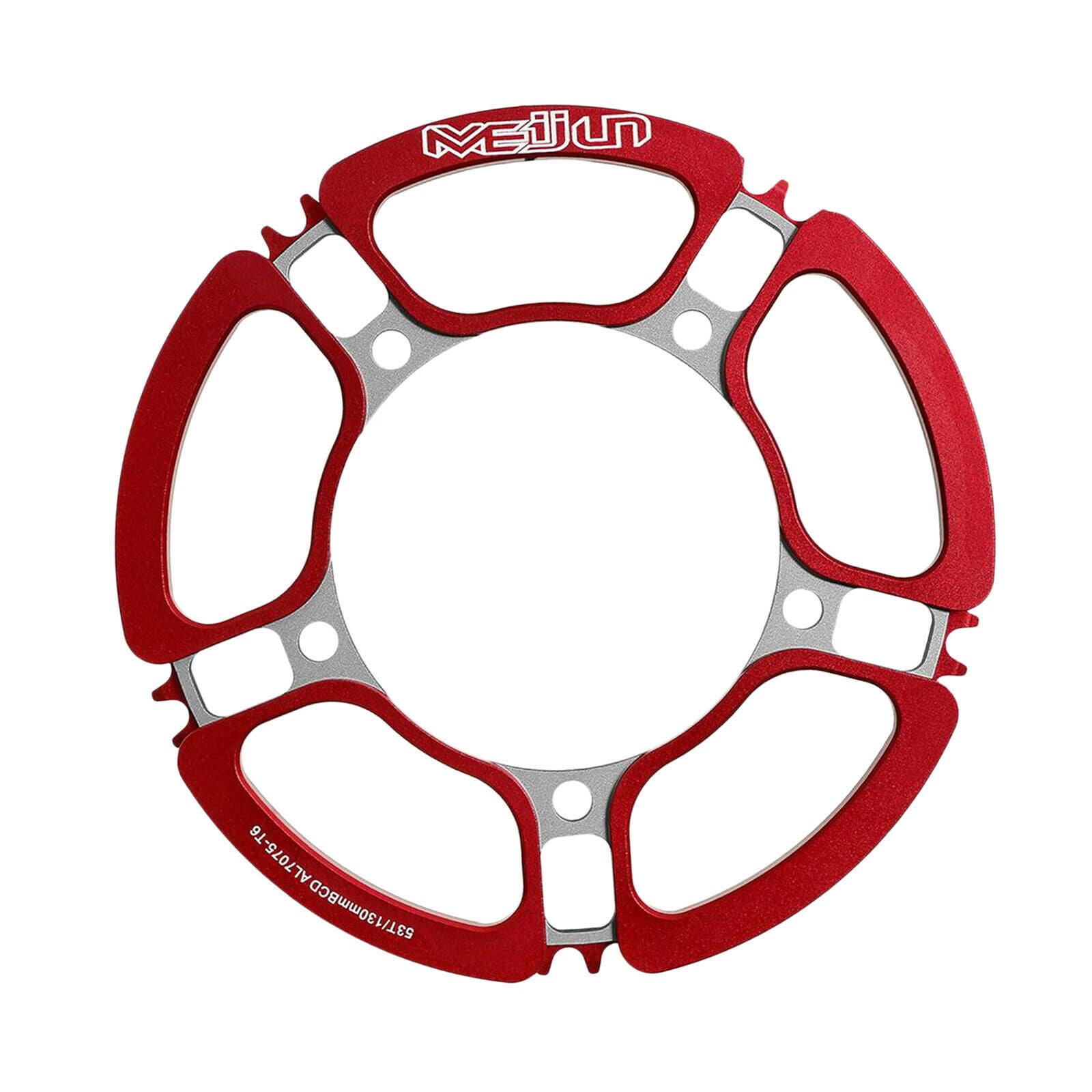 Road Cycling Chainring Round Narrow Wide Single Chain Ring BCD 130mm 53T Red