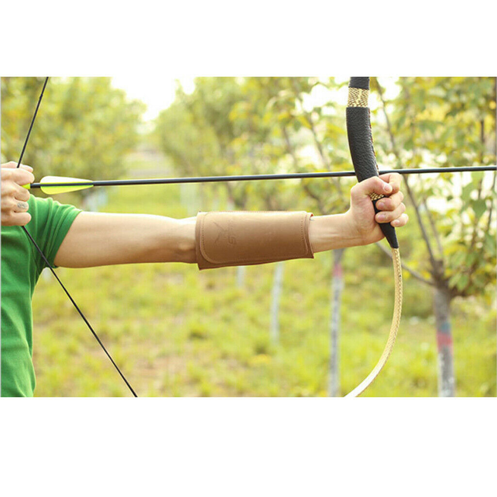 Archery Armguard, PU Leather Adjustable Archery Straps