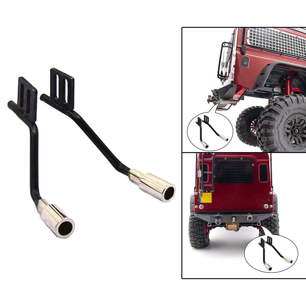 1Pair Black 1:10 RC Car Exhaust Pipe for RC Car Axial SCX10 RC