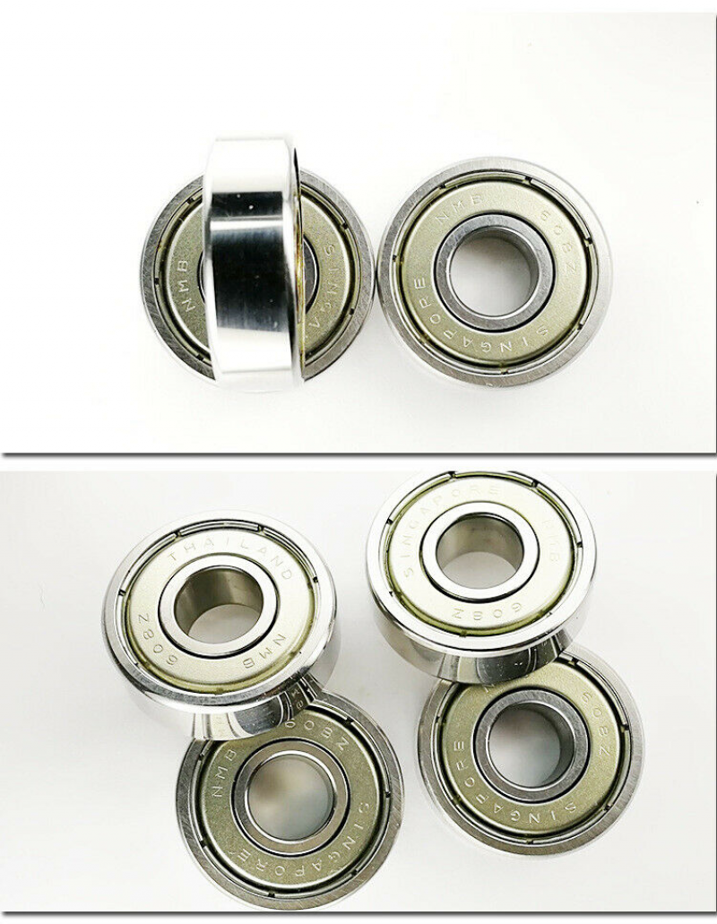 608-ZZ Ball Bearing Dual Shielded Metal Chrome Skateboard, 8x22x7, (10 QTY)