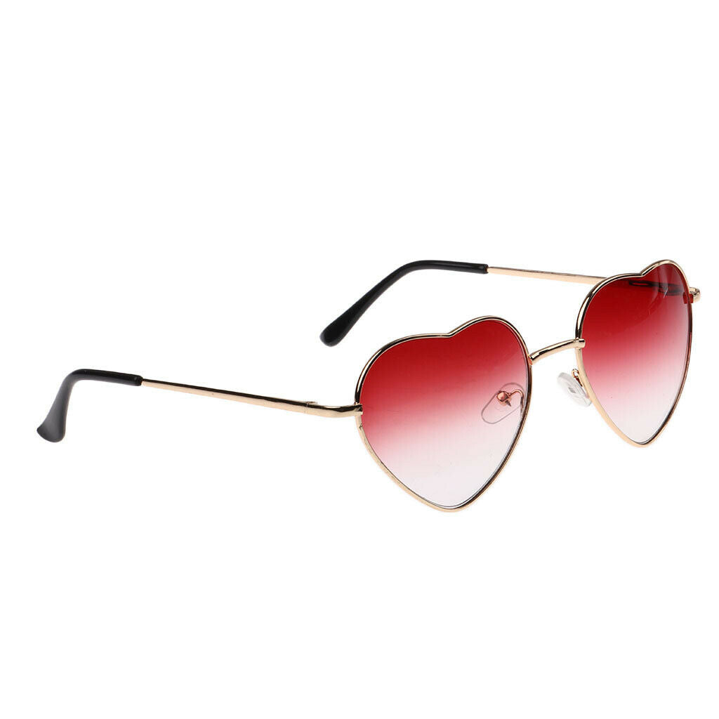 2 Pack Metal Frame Heart Shaped Sunglasses Women Party Eyewear Eyeglasses