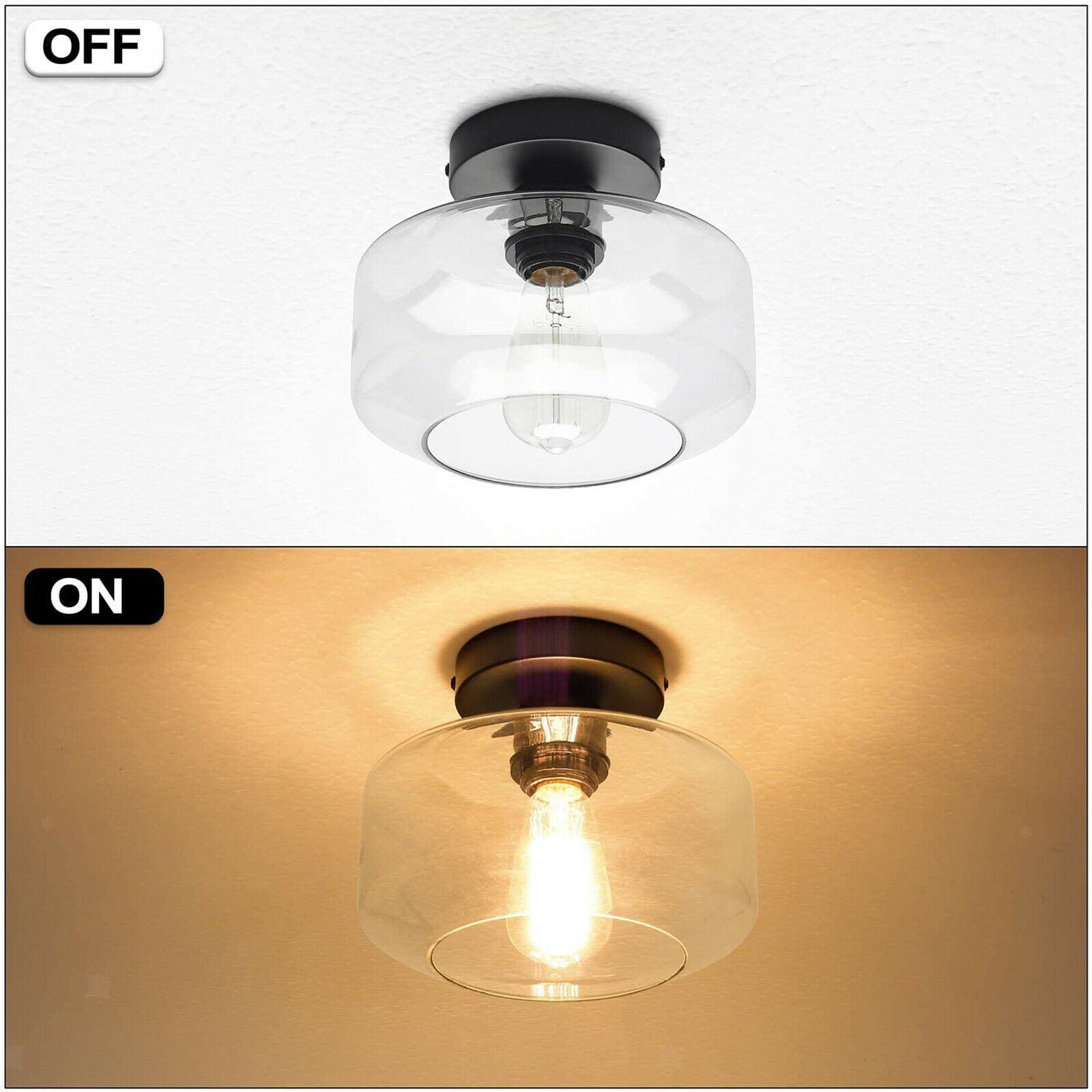 Ceiling Light Glass Lamp Shade Farmhouse Porch Kitchen Bedroom Bar Hanging