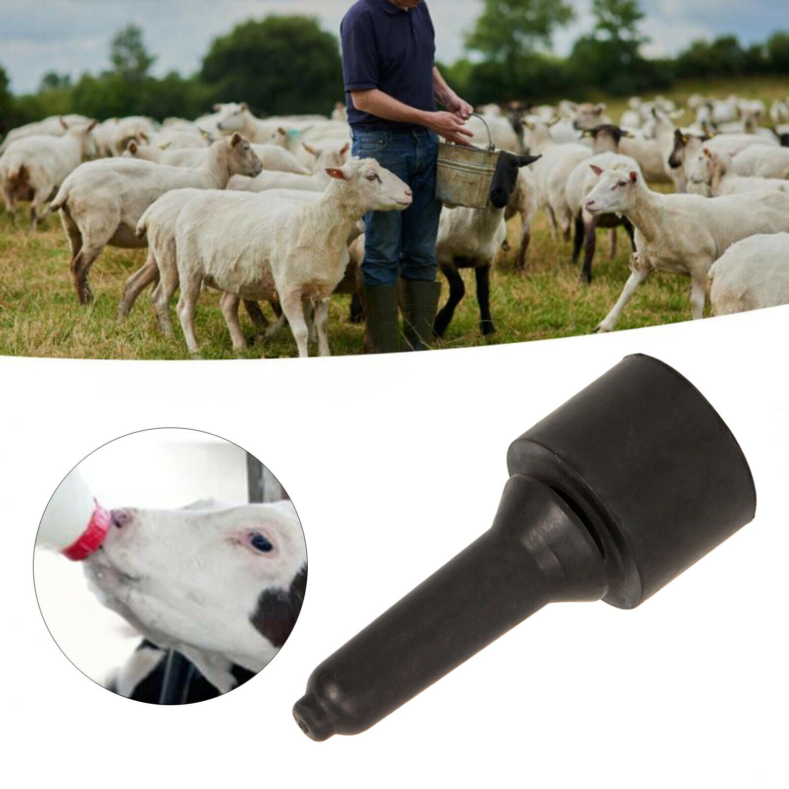 Livestock Nipple Milk Nipple for Cattle Sheep Lamb Feeding Nipples 7.7x3.2cm