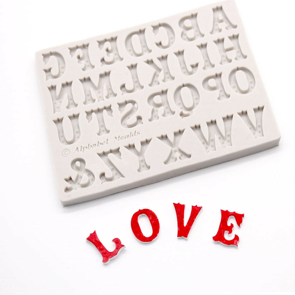 English Alphabets Letter Silicone Fondant Mold Chocolate Mould Cake Decor To SJ