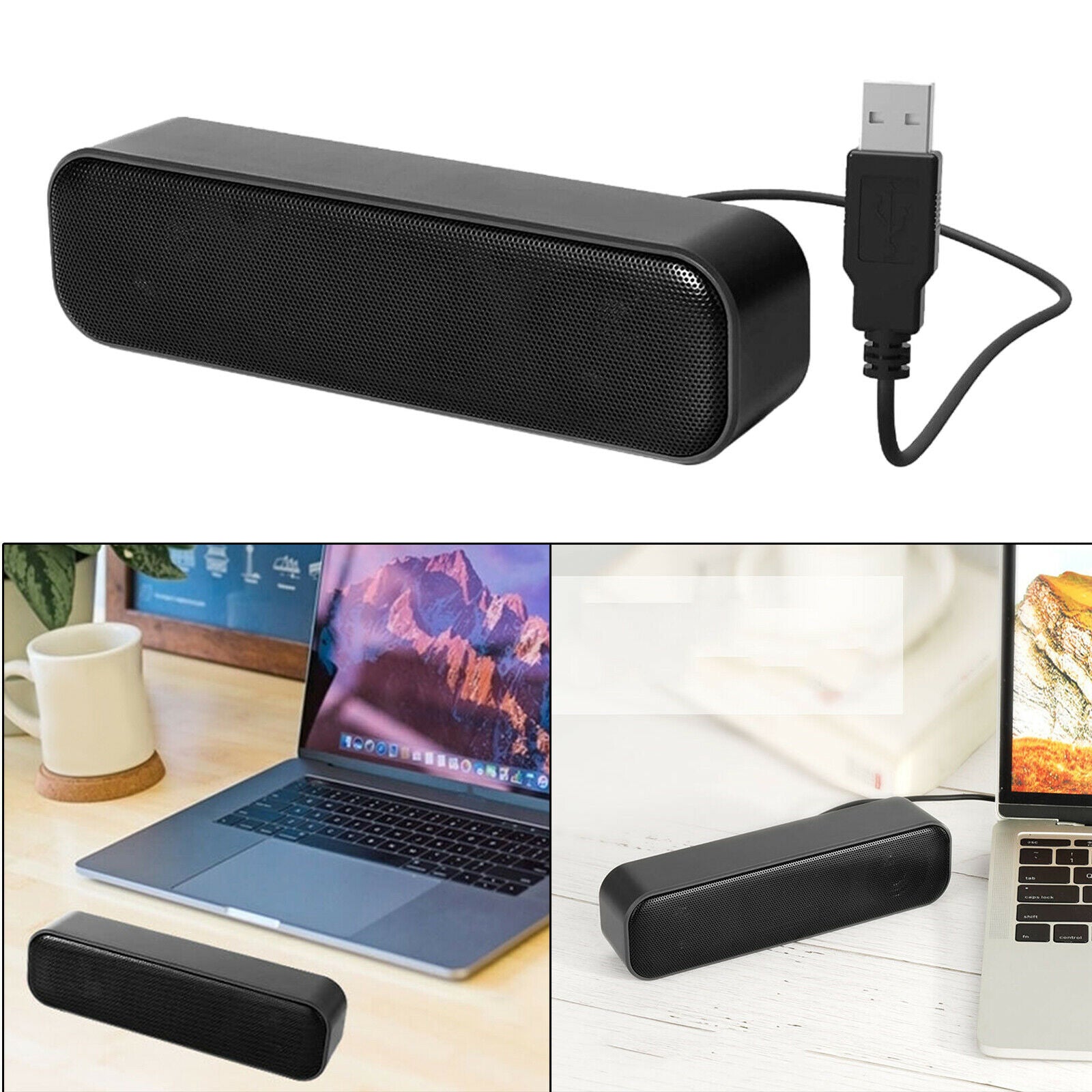 Portable Loudspeaker Wired Laptop Soundbar Stereo Sound Subwoofer Player