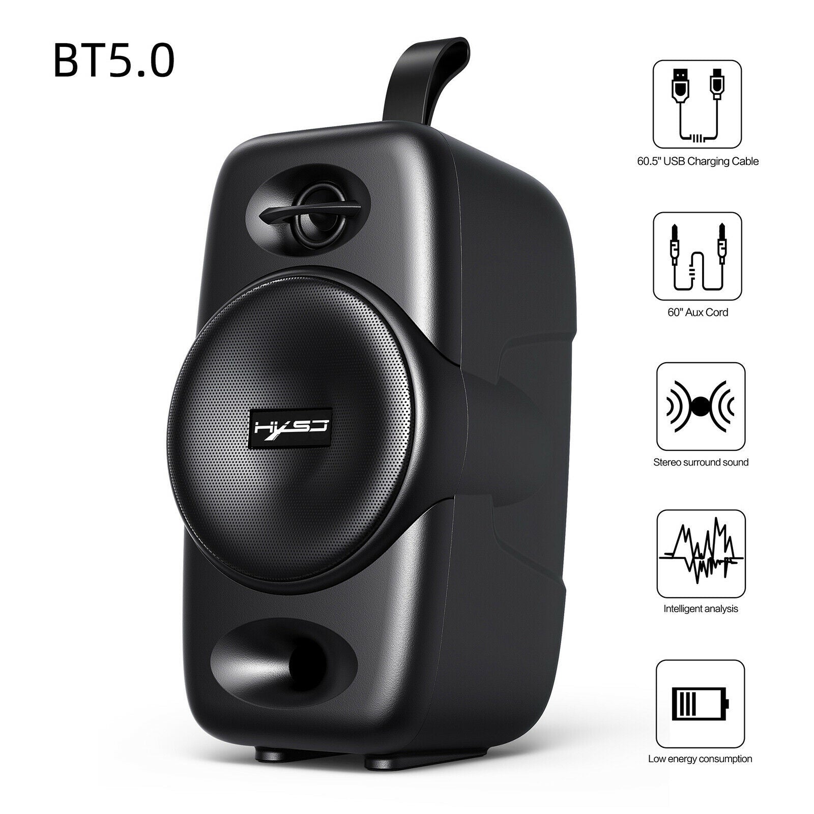 Bluetooth Wireless Amplifier Waterproof Handsfree Audio Player USB Subwoofer
