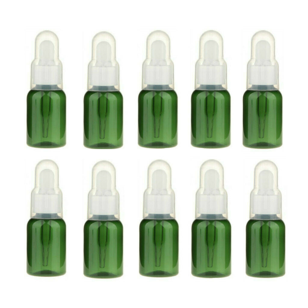 10x Round Green Dropper Bottles For Fragrance Essential Oil Liquid Medicine