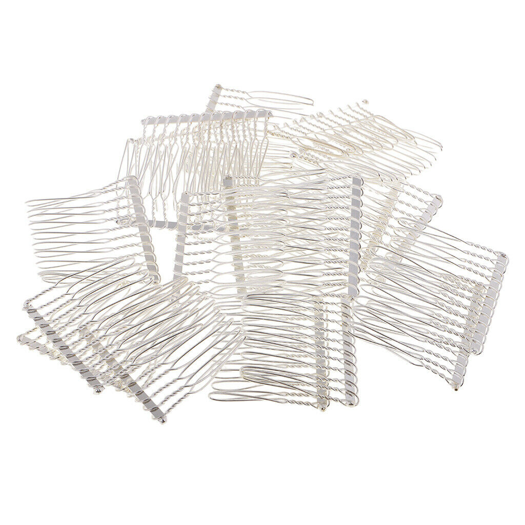20x Metal Hair Clips Side Combs 12 Teeth DIY Women Hair Accessories Findings -