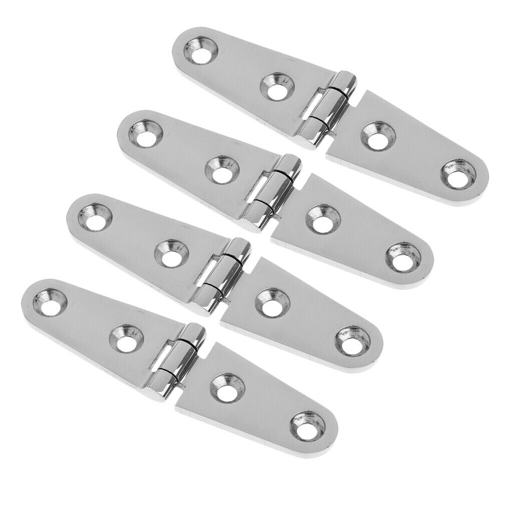 4 Pieces 100 X 25mm Marine 316 Stainless Steel Bridge Strap Door Hinge