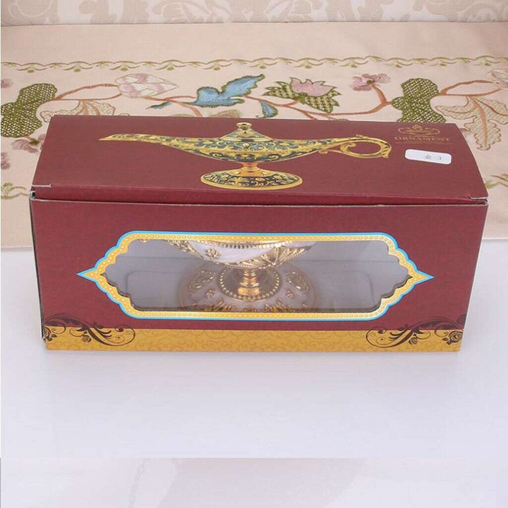 2pcs Classic Shiny Aladdin Lamp Metal Genie Lamp Ornament for Home Decor