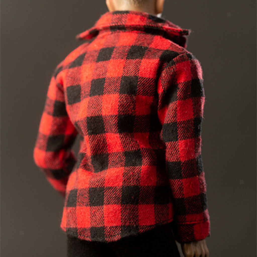 1:6 Scale Male Soldier Red Check Coat for Enterbay TC Action Figures Parts