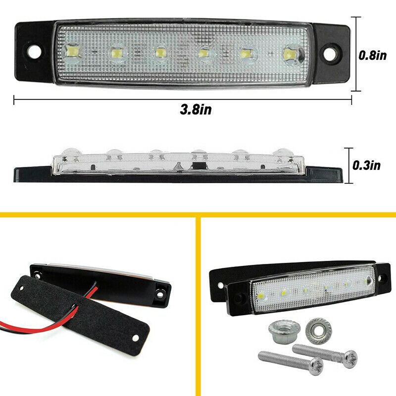 3X White Marine Led Lights Courtesy & Utility Strip for Boat Yacht Pontoon Kayak