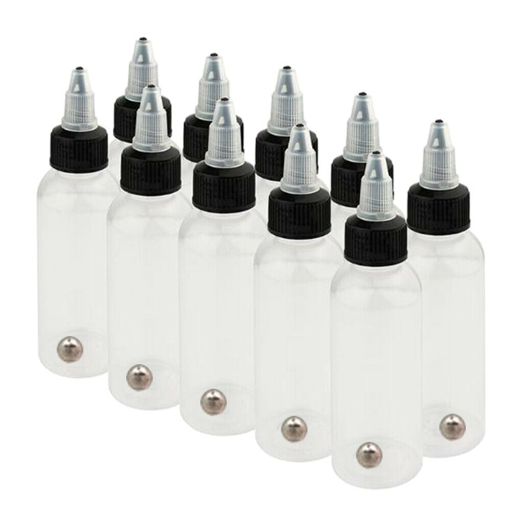 20Pcs KD001 Clear Tattoo Paint Airbrush Ink Pigment Boston Bottles LDPE 60ml