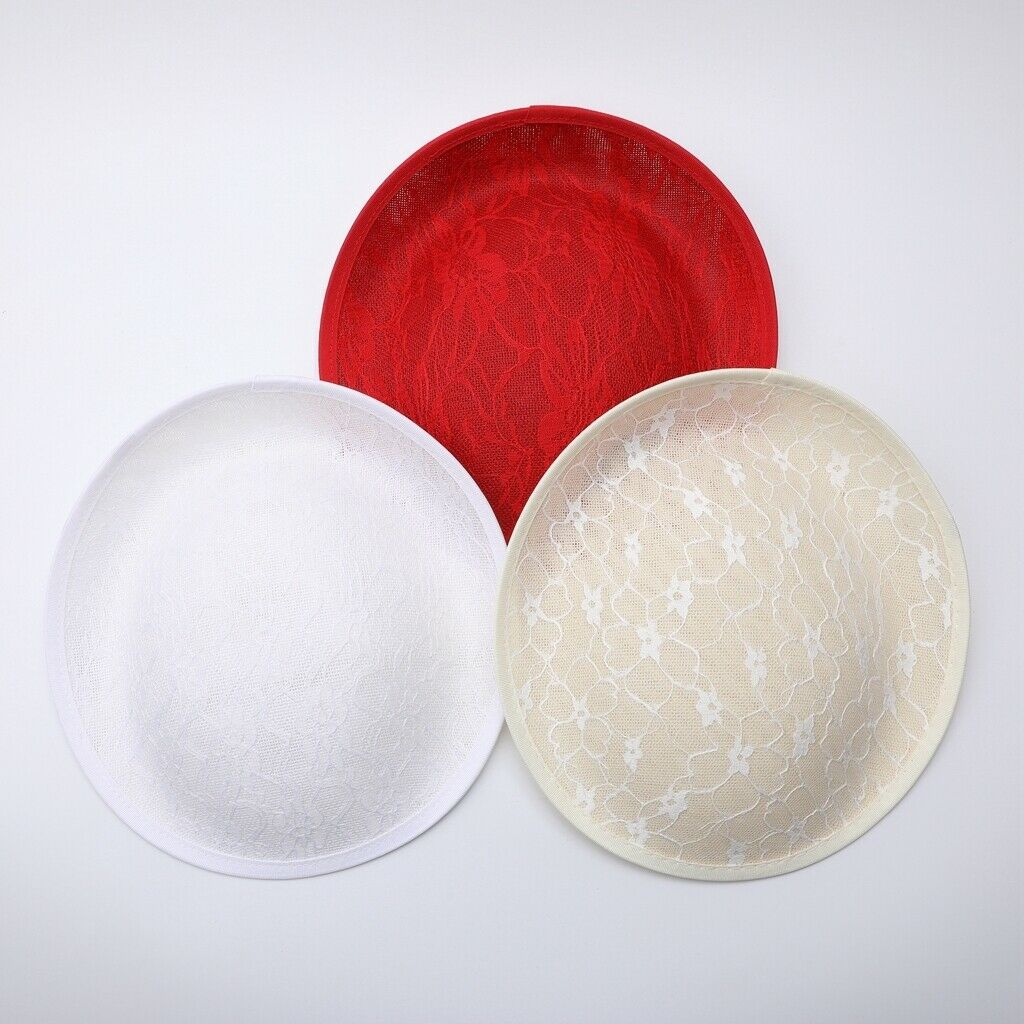 3 Pieces Womens Round Lace Hat Fascinator Hat Base DIY Hat Making Material