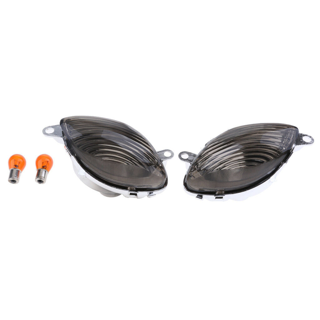 2x Smoke Turn Signal Lghts with Bulbs for Suzuki Hayabusa GSXR1300 1999-2007
