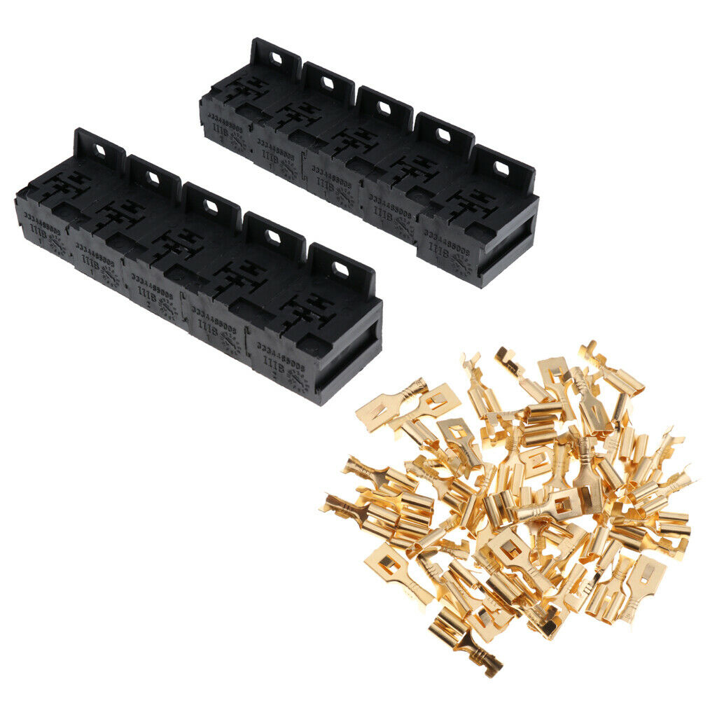 10 PCS Car 40A 5PIN Terminals Mini Relay Socket Connector Terminal Holder