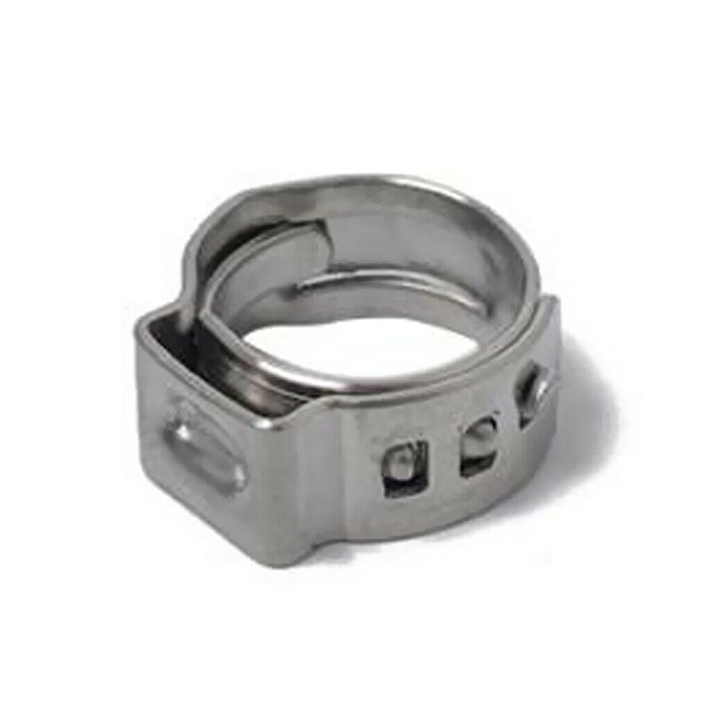 100pcs Adjustable Stainless Steel Single Ear Fuel Hose Pipe Clamps O Clips