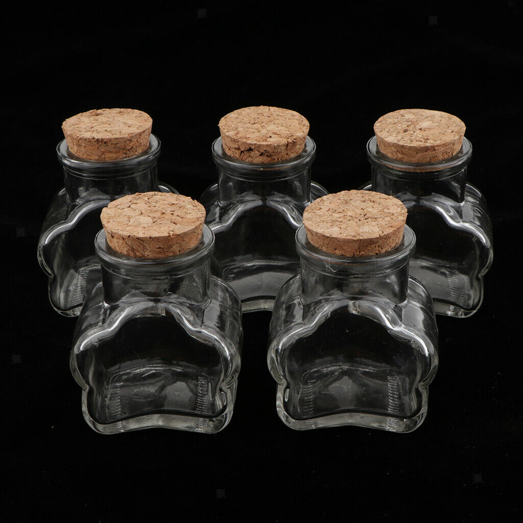 5 Pieces Mini Cork Stoppers DIY Decor Glass Bottle Wishing Vials Plum Flower