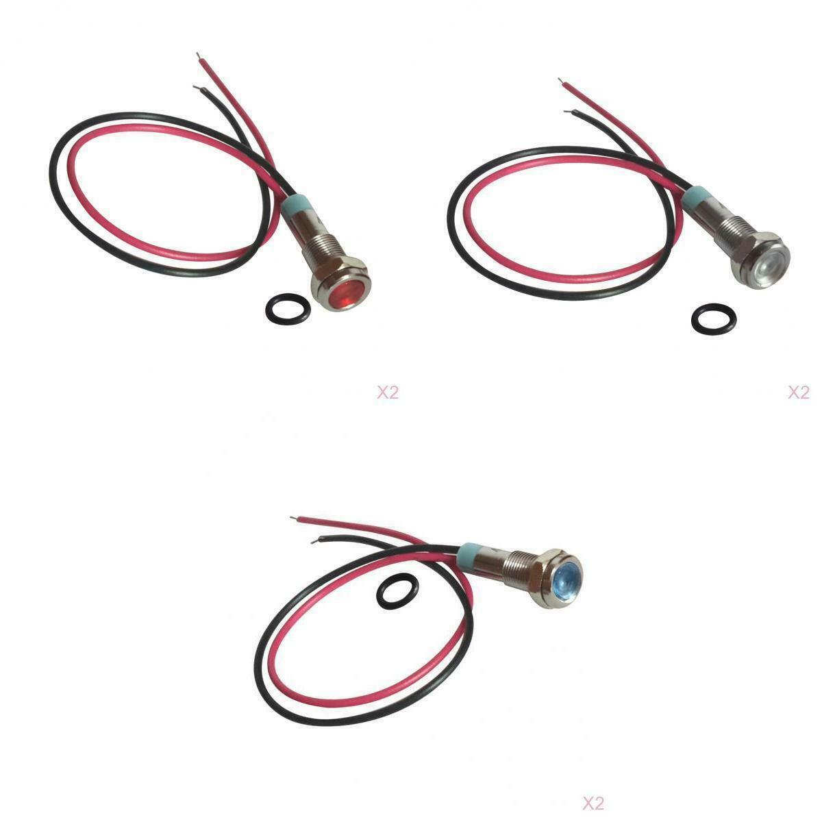 3Pcs 6mm 12V LED Indicator Light Lamp Car Vehicle Motorcycle Boat Truck with