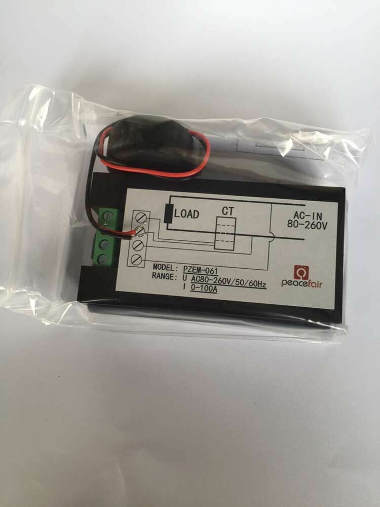 AC 100A 80-260V Digital LCD Voltmeter ammeter power meter PZEM-061